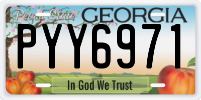 GA license plate PYY6971