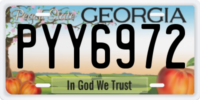 GA license plate PYY6972