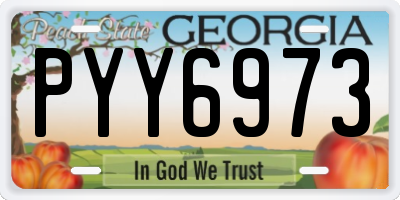 GA license plate PYY6973