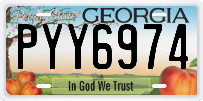GA license plate PYY6974
