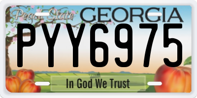 GA license plate PYY6975