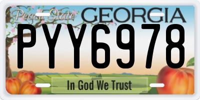 GA license plate PYY6978
