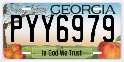 GA license plate PYY6979