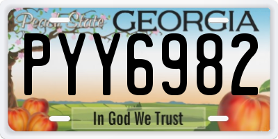 GA license plate PYY6982