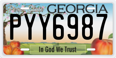 GA license plate PYY6987