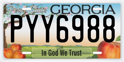 GA license plate PYY6988