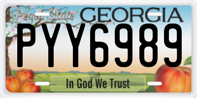 GA license plate PYY6989
