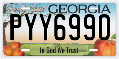 GA license plate PYY6990