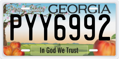 GA license plate PYY6992