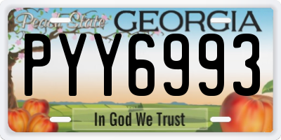 GA license plate PYY6993
