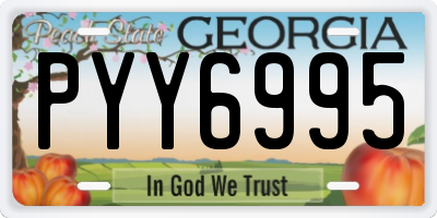 GA license plate PYY6995