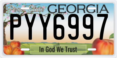 GA license plate PYY6997