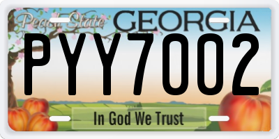 GA license plate PYY7002
