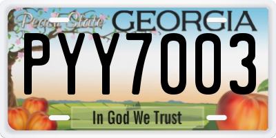 GA license plate PYY7003