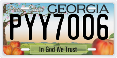 GA license plate PYY7006