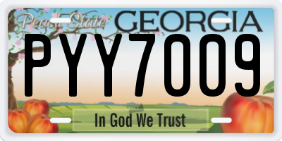 GA license plate PYY7009