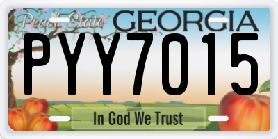 GA license plate PYY7015