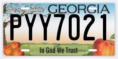 GA license plate PYY7021
