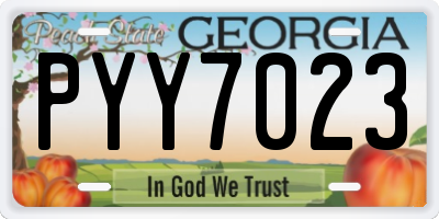 GA license plate PYY7023
