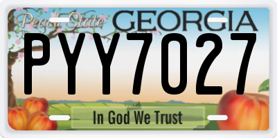 GA license plate PYY7027