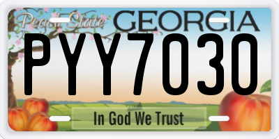 GA license plate PYY7030