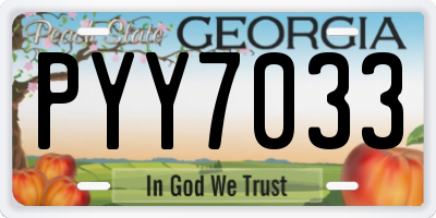 GA license plate PYY7033