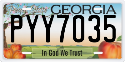 GA license plate PYY7035