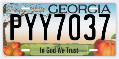 GA license plate PYY7037