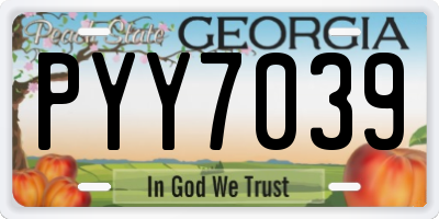 GA license plate PYY7039
