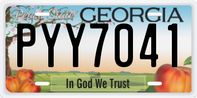 GA license plate PYY7041