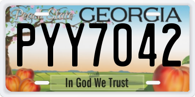 GA license plate PYY7042