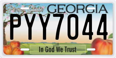 GA license plate PYY7044