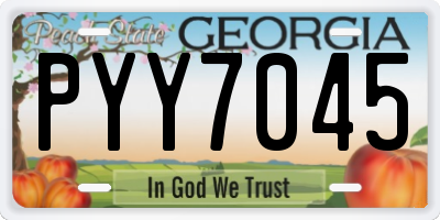 GA license plate PYY7045