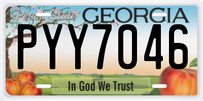 GA license plate PYY7046