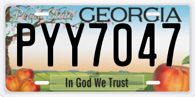 GA license plate PYY7047