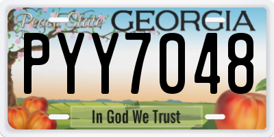 GA license plate PYY7048