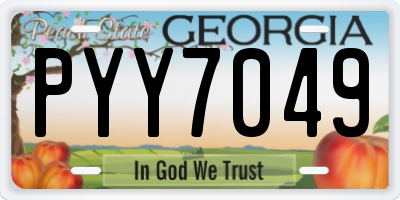 GA license plate PYY7049