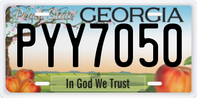 GA license plate PYY7050