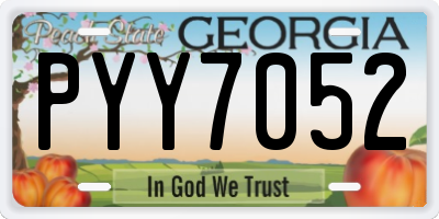 GA license plate PYY7052