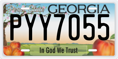 GA license plate PYY7055