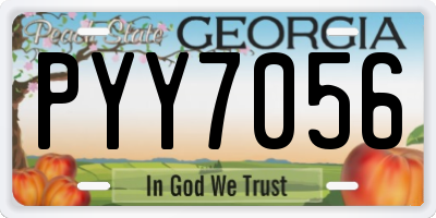 GA license plate PYY7056