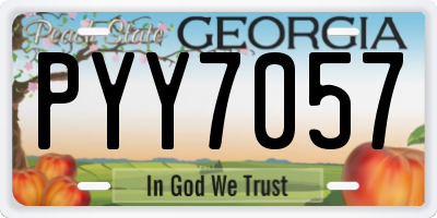 GA license plate PYY7057