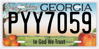 GA license plate PYY7059