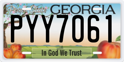 GA license plate PYY7061