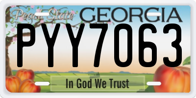 GA license plate PYY7063
