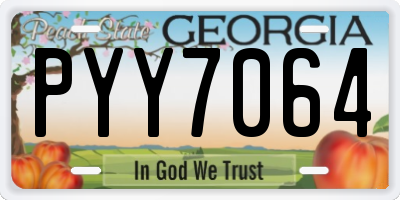 GA license plate PYY7064