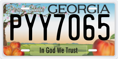 GA license plate PYY7065