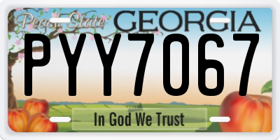 GA license plate PYY7067