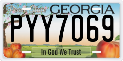GA license plate PYY7069