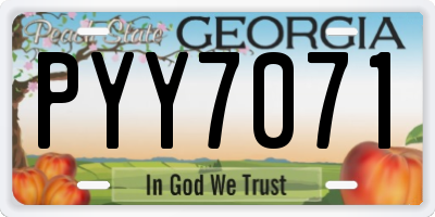 GA license plate PYY7071